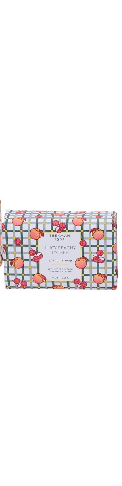 Beekman 1802 Goat Milk Bar Soap Juicy Peachy Lychee Jumbo 9 oz NEW