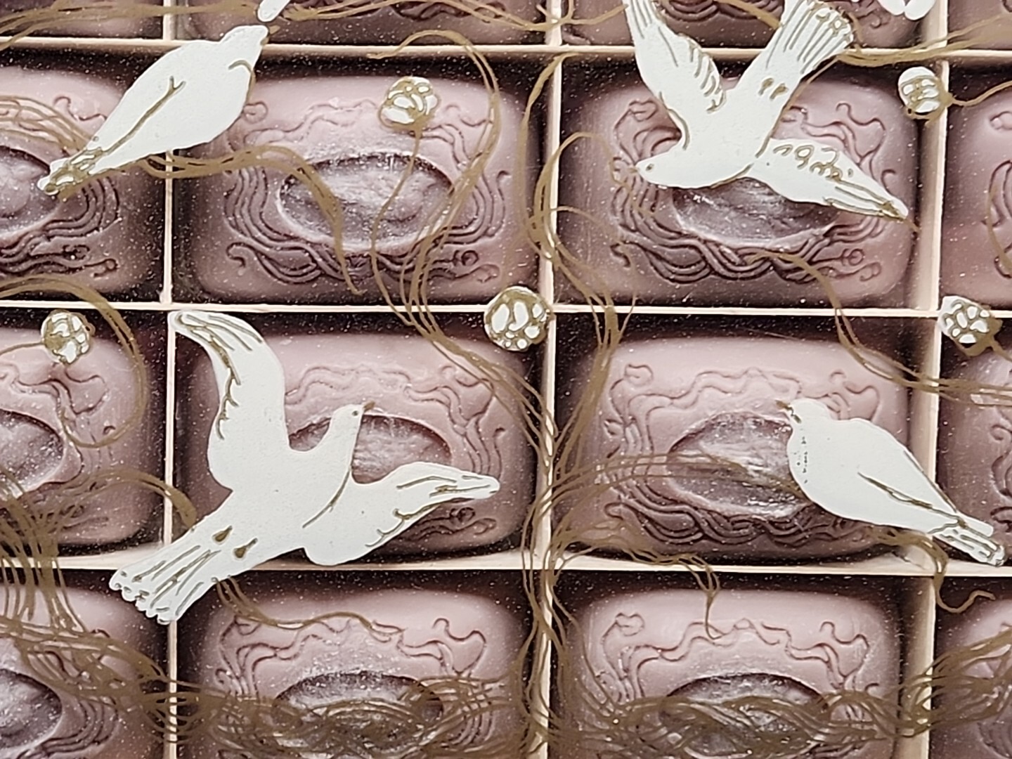 Vintage Marly Soap Miniatures 24 Total Light Gray Doves New in Box