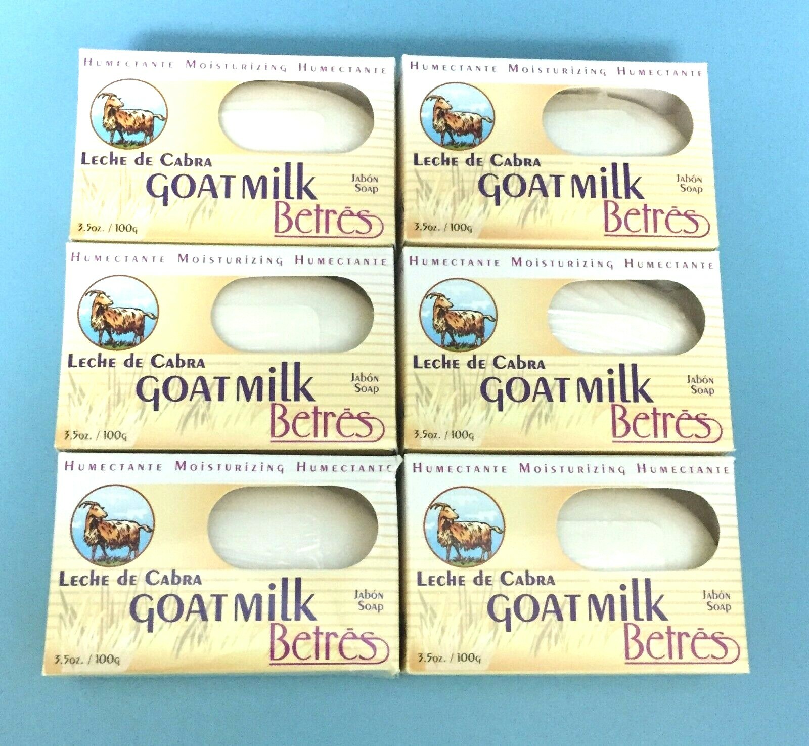 Betres Goat Milk Bar Soap 3.5 oz – Pack of 6 Moisturizing Cleansing Bars