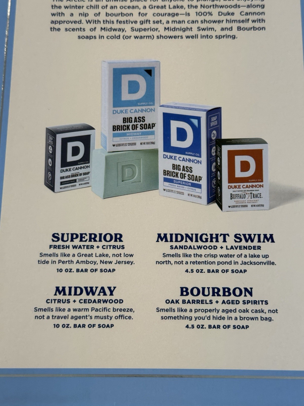 Duke Cannon Supply Co. North Pole Plunge Men’s Holiday Gift Set – 4 Bars of Soap