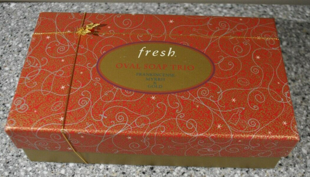 Fresh Oval Soap Trio Frankincense Myrrh & Gold New in Box / Older Stock, France