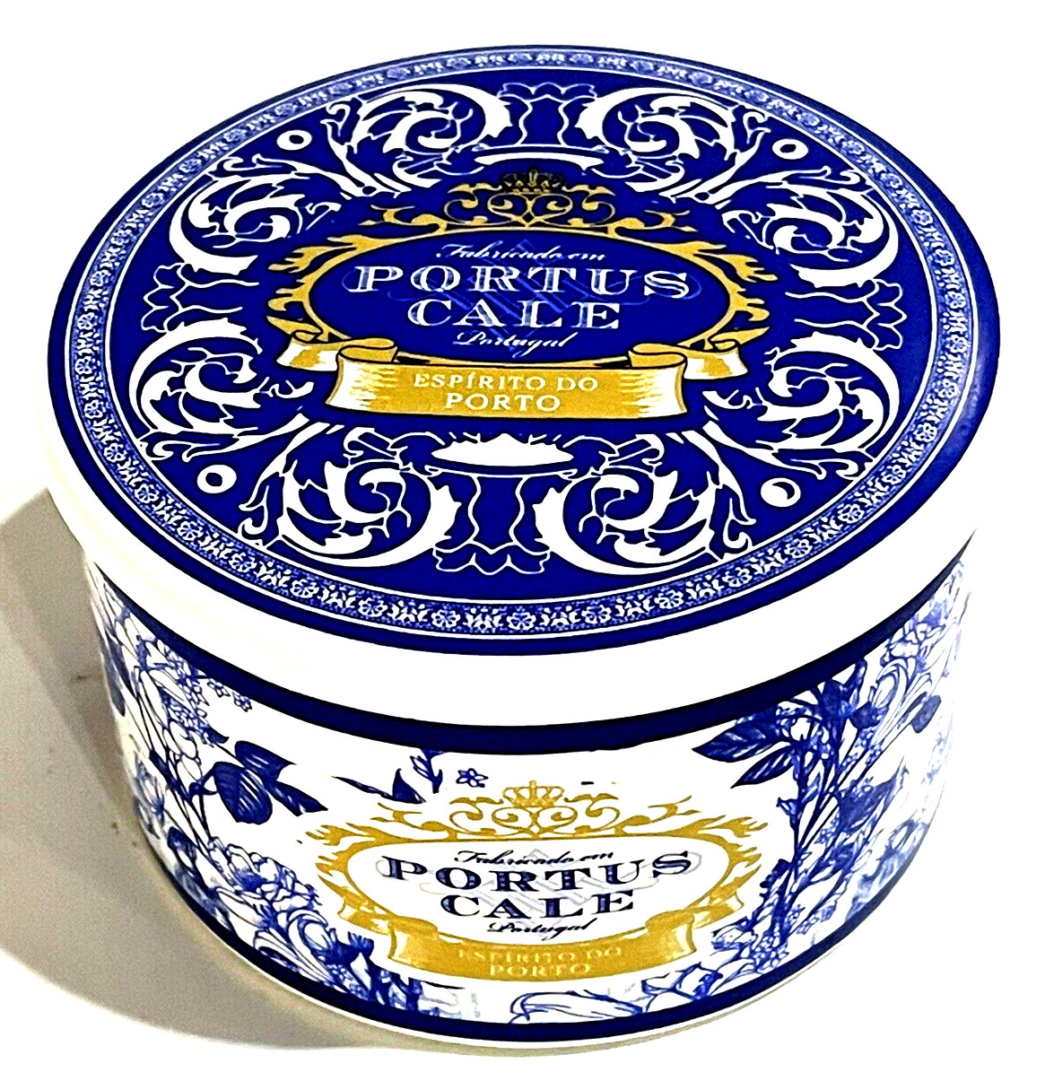 Castelbel Portus Cale Gold and Blue Pink Pepper and Jasmine Soap Dish w/ Lid 4″
