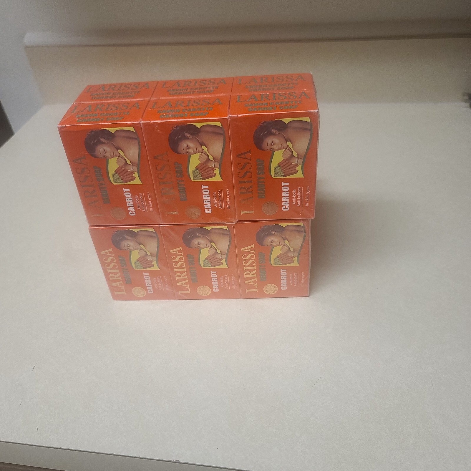 Larissa Lightening Brightening Carrot Beauty Soap All Skin Types Pack of 6