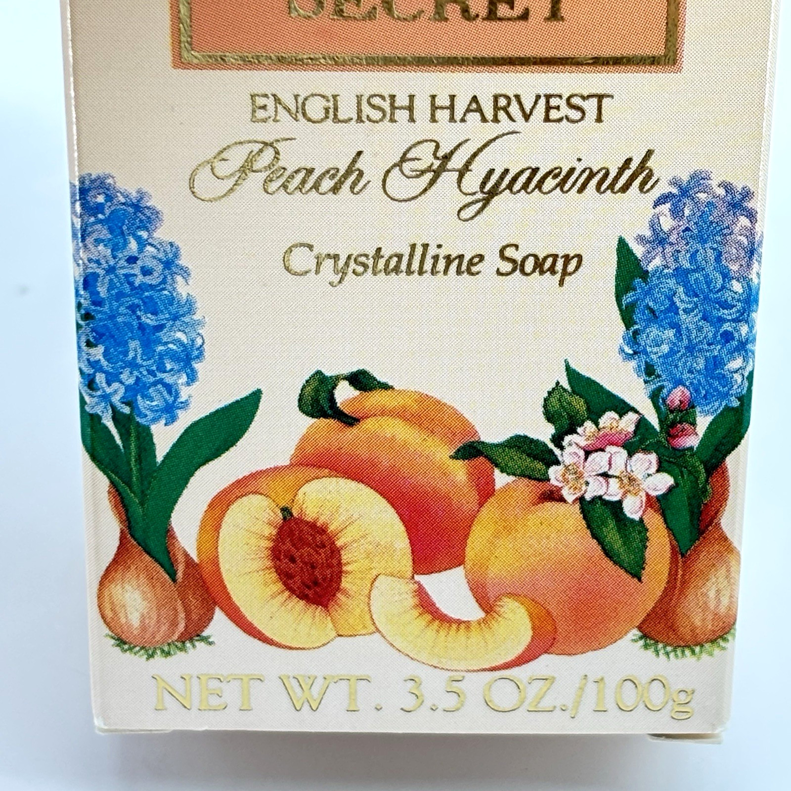 Victoria Secret English Harvest Peach Hyacinth Crystalline Soap 3.5 oz NIB VTG