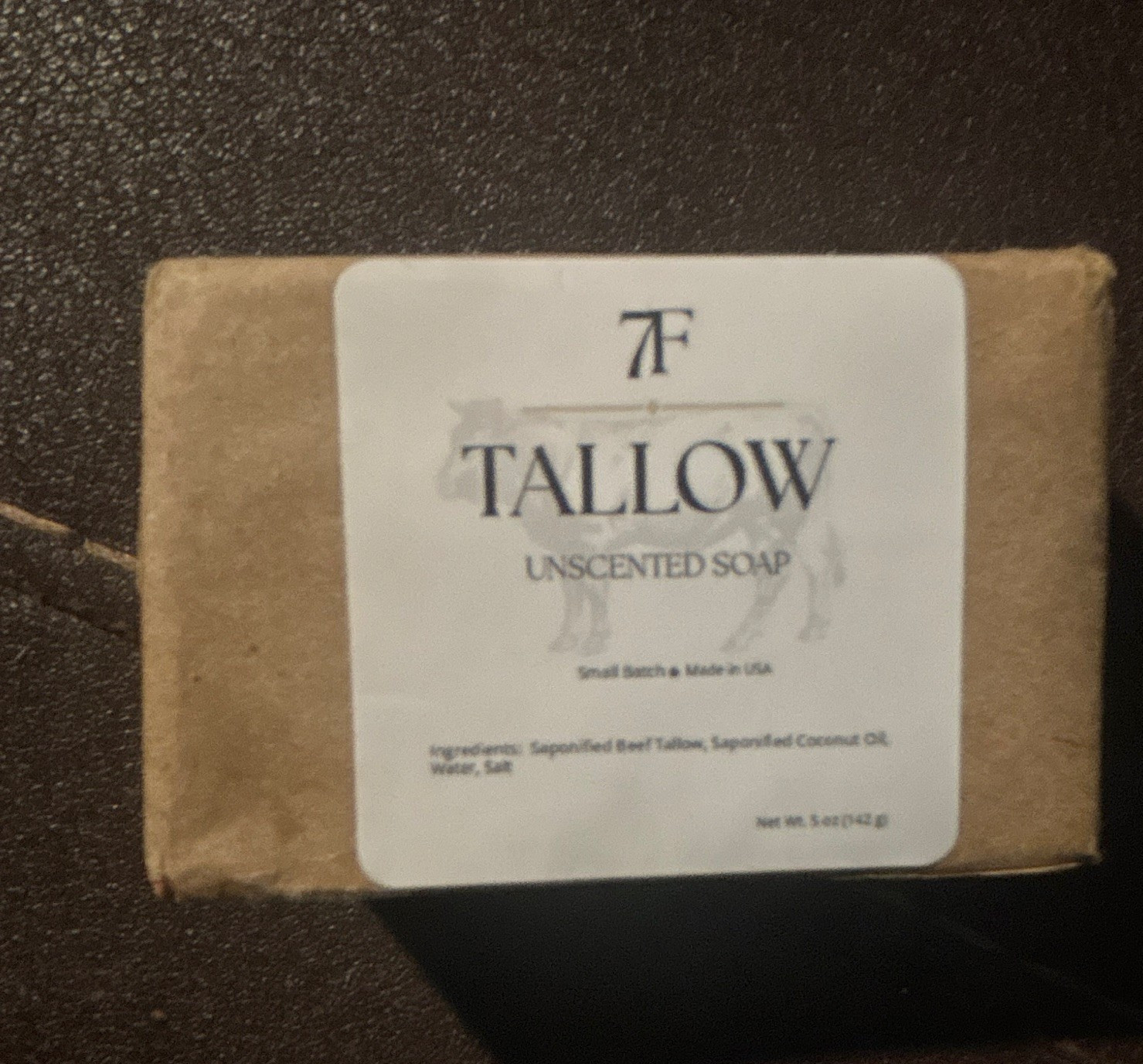 7F Tallow Unscented Soap Bar 5 oz for Sensitive Skin, Simple Ingredients