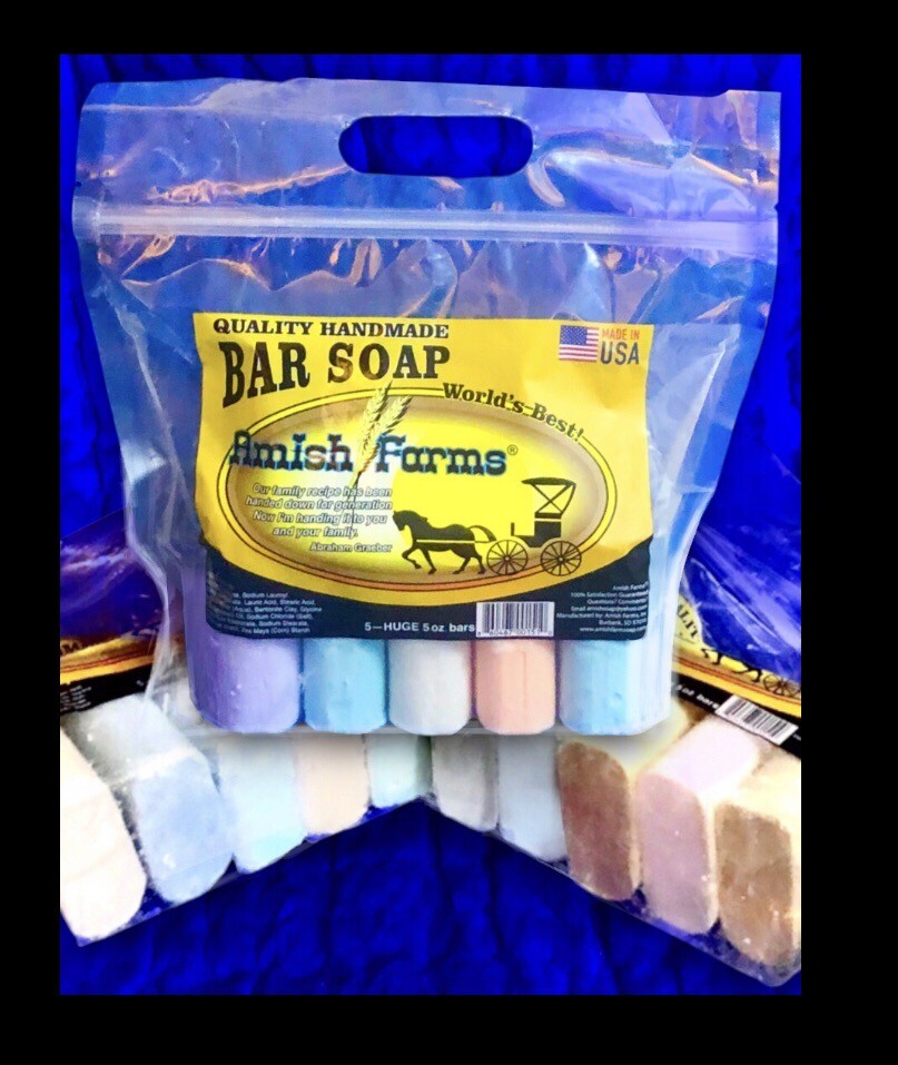 3 Pack (15 Bars) Amish Farm Worlds Best Quality Bar Soap each approx 3”x3”x1.25”