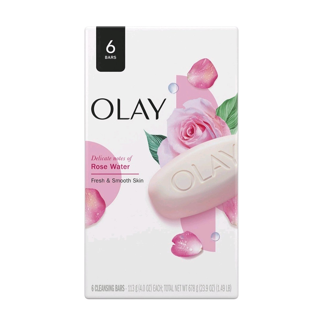NEW! OLAY (6-BARS) 4 Oz. (113 g) 🥀🫧 ●ROSE WATER● Ultra Fresh Cleansing Bars.