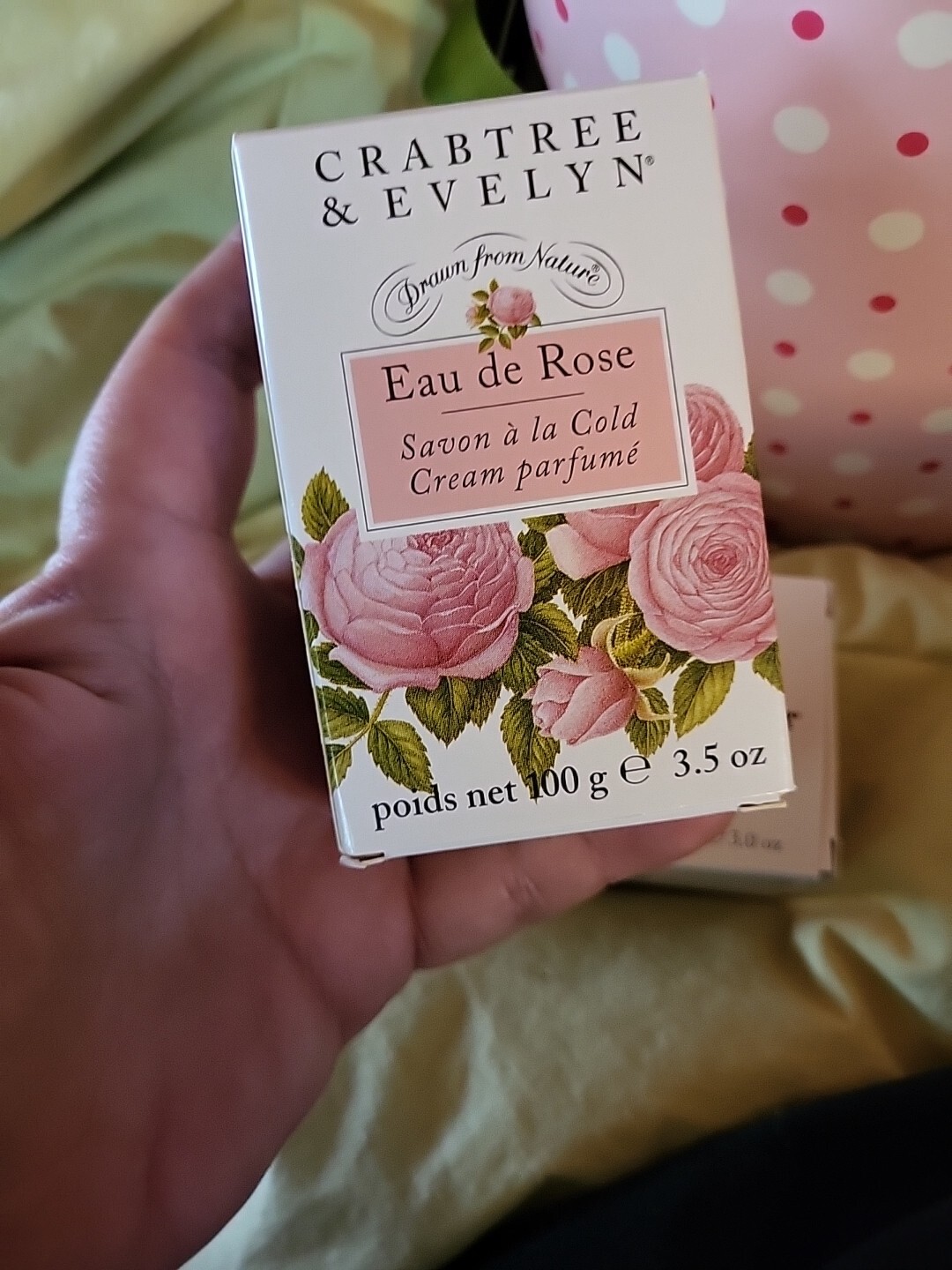 Crabtree Evelyn Rosewater Soap with Cold Cream 3.5oz Vintage Gift Set Shower Gel