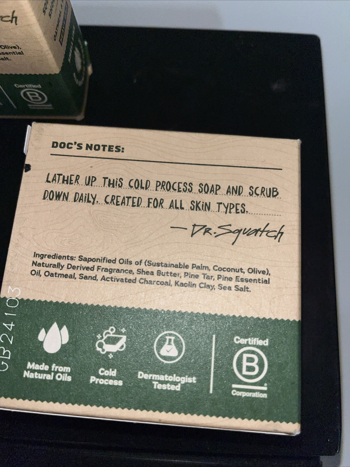 (3 Bars) Dr. Squatch PINE TAR All Natural Soap Heavy Grit | 5oz
