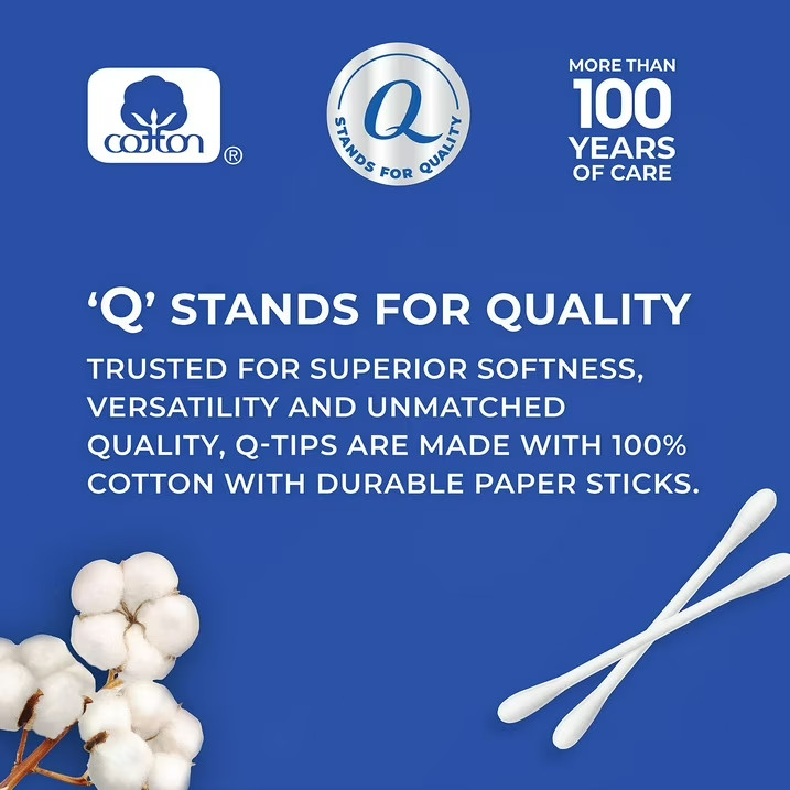 Q-tips Cotton Swabs, Flexible stick 1750 count., 3 pack. FREE SHIPPING