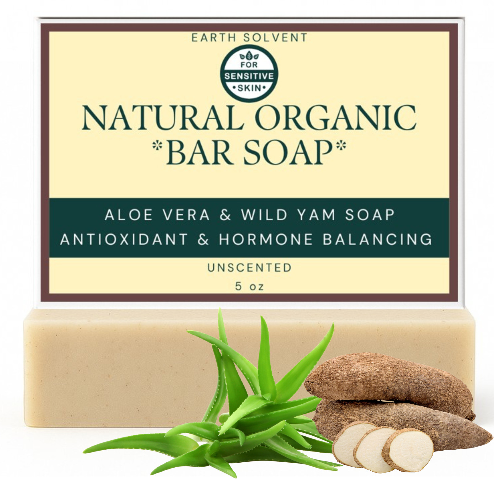 BUY 2 & Get 1 FREE Natural Organic Bar Soap For Sensitive Skin 5oz UNSCENTED