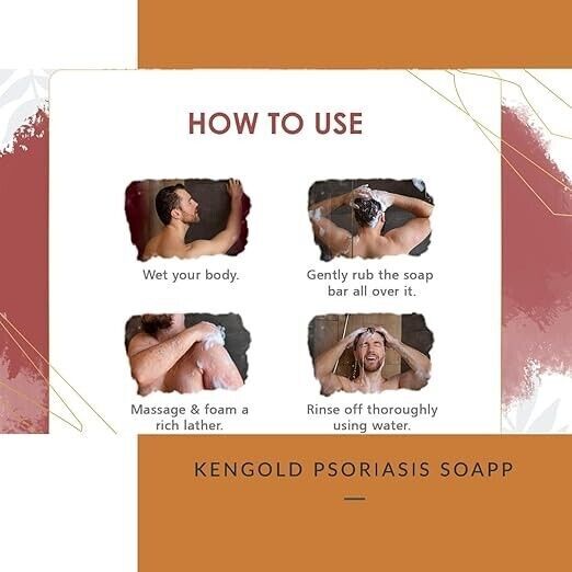 Kengold (Pack Of 2) Psoriasis Skin & Hair Soap Pain Relief Natural 75 gram