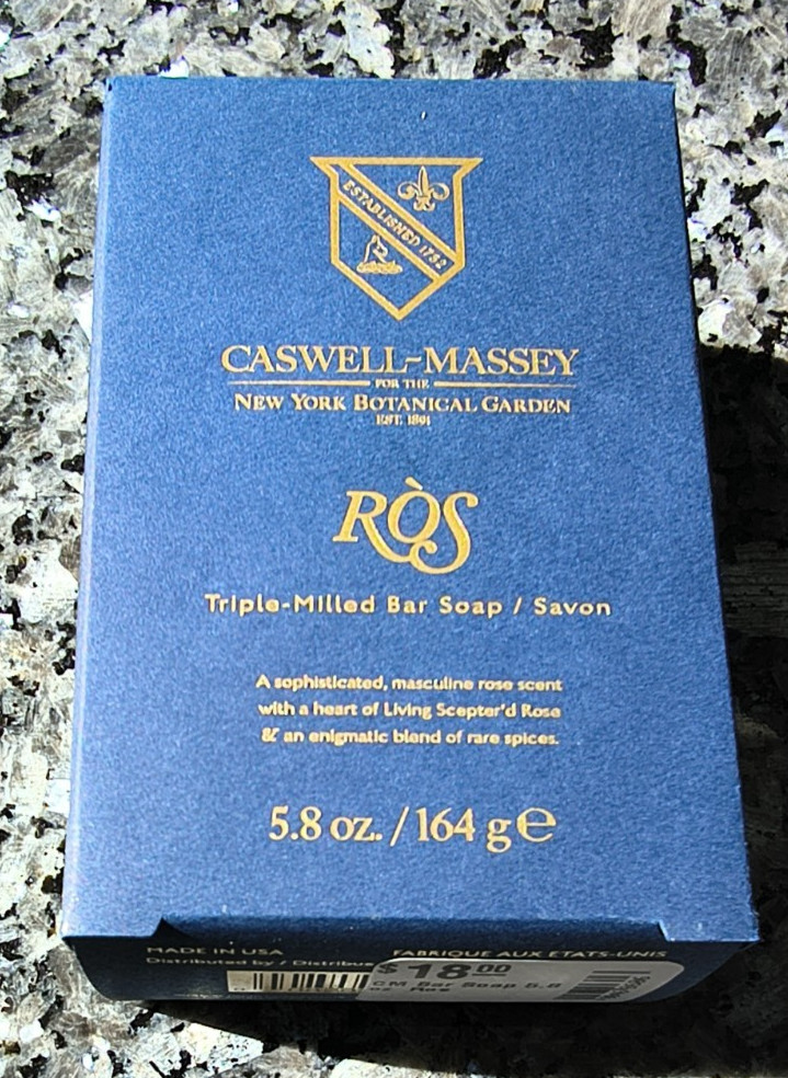 Caswell Massey New York Botanical ROS Triple Milled Single Bar Soap 5.8oz Rose