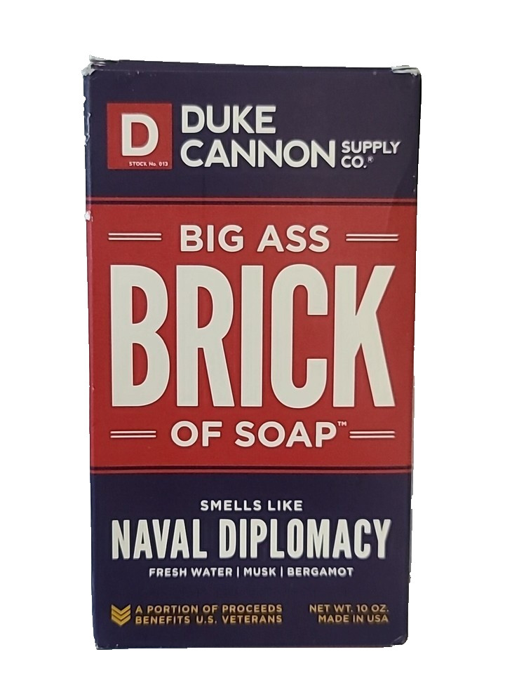 Duke Cannon Supply Co. Big Ass BRICK of SOAP NAVAL DIPLOMACY 10 oz