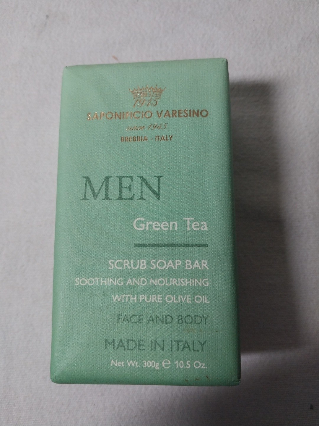 1PCS SAPONIFICIO VARESINO Face & Body Scrub Scented Soap Bar GREEN TEA 10.5 Oz