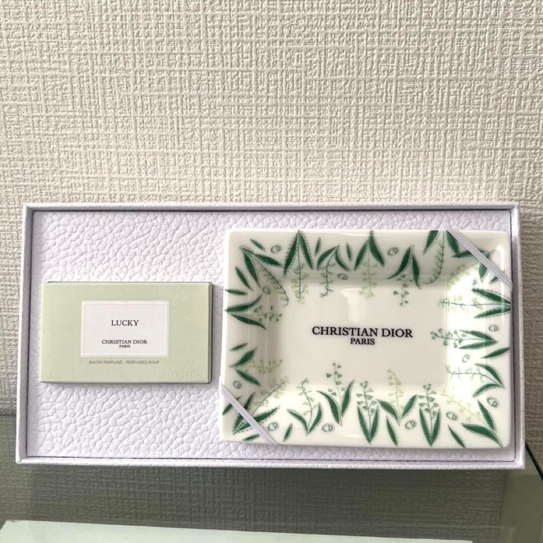 Christian Dior Maison Lucky soap set Soap & Soap Dish Tray Ceramics Gift NEW