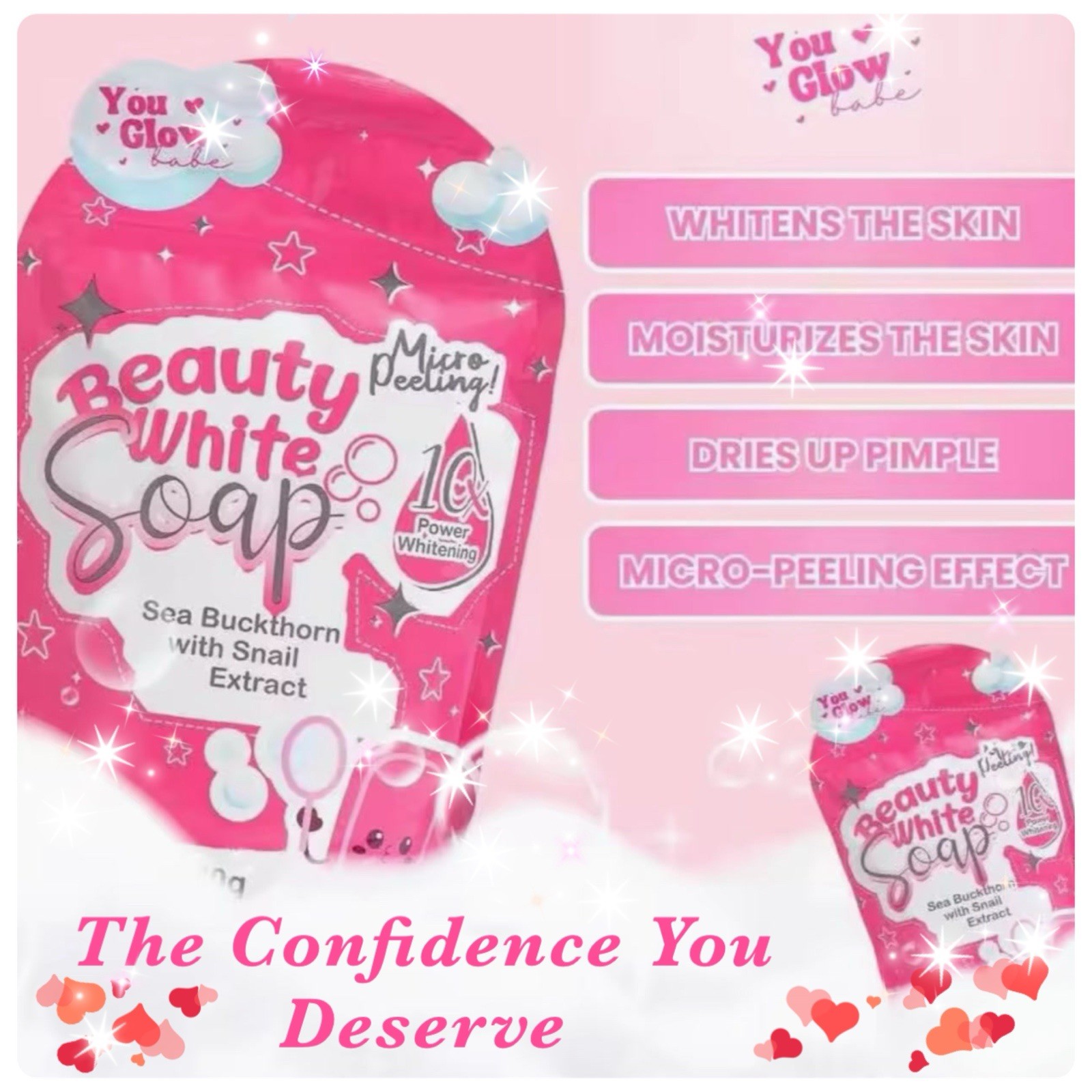 Beauty White Soap by You Glow Babe, 5 Bars x 70g