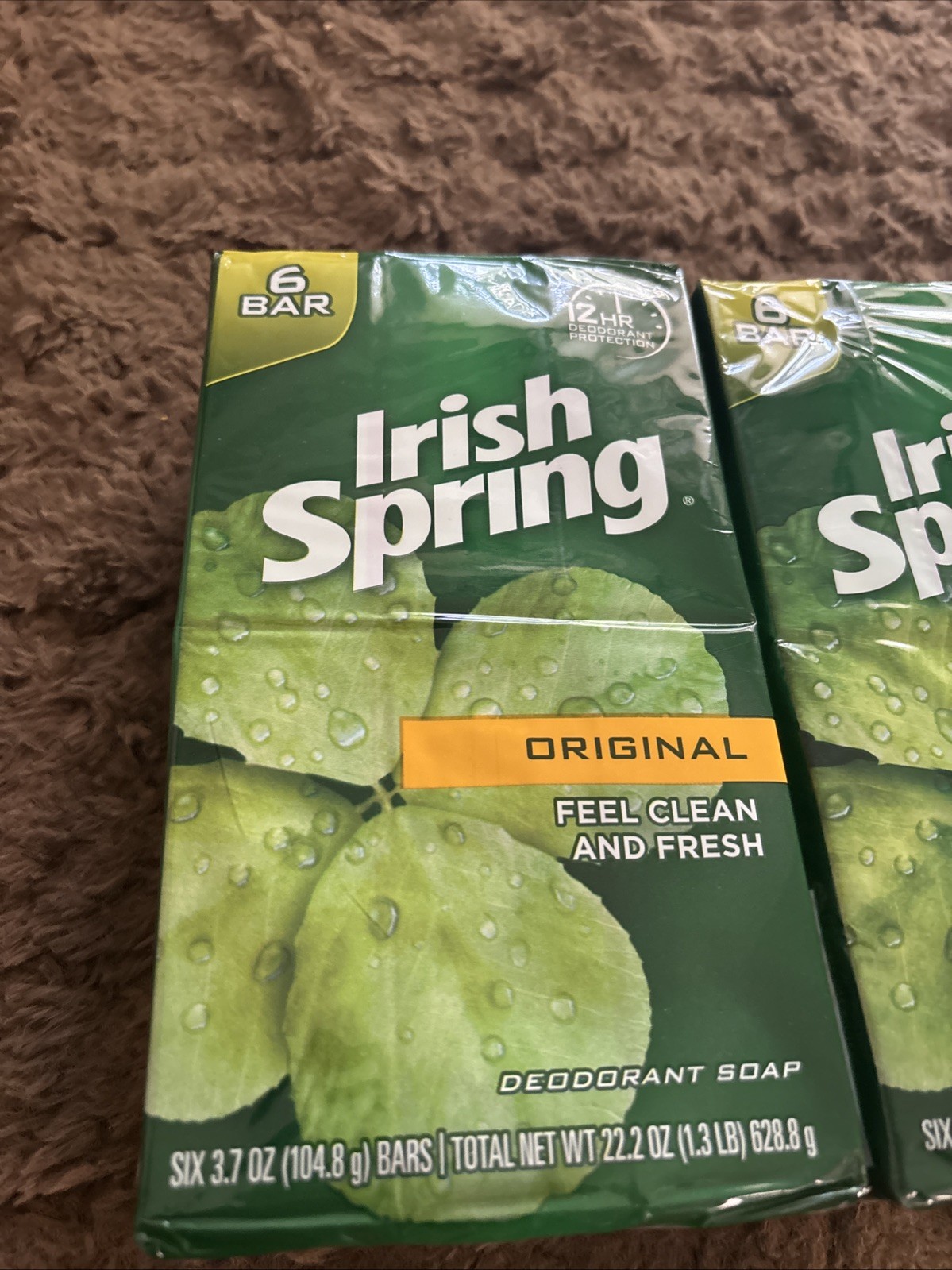 12 Irish Spring Original Clean Bar Soap 3.7 oz Each – No Flaxseed or Linseed Oil
