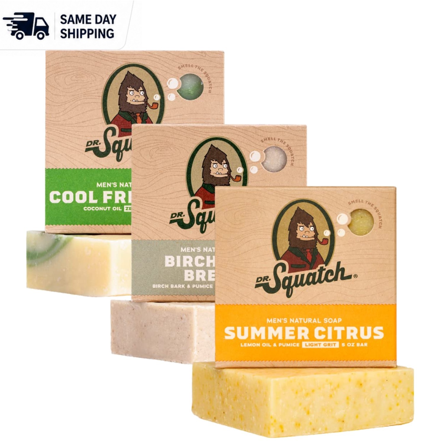 Men’s Gift Set: Natural Bar Soap, Cold Process with Fresh Citrus & Aloe 5 oz