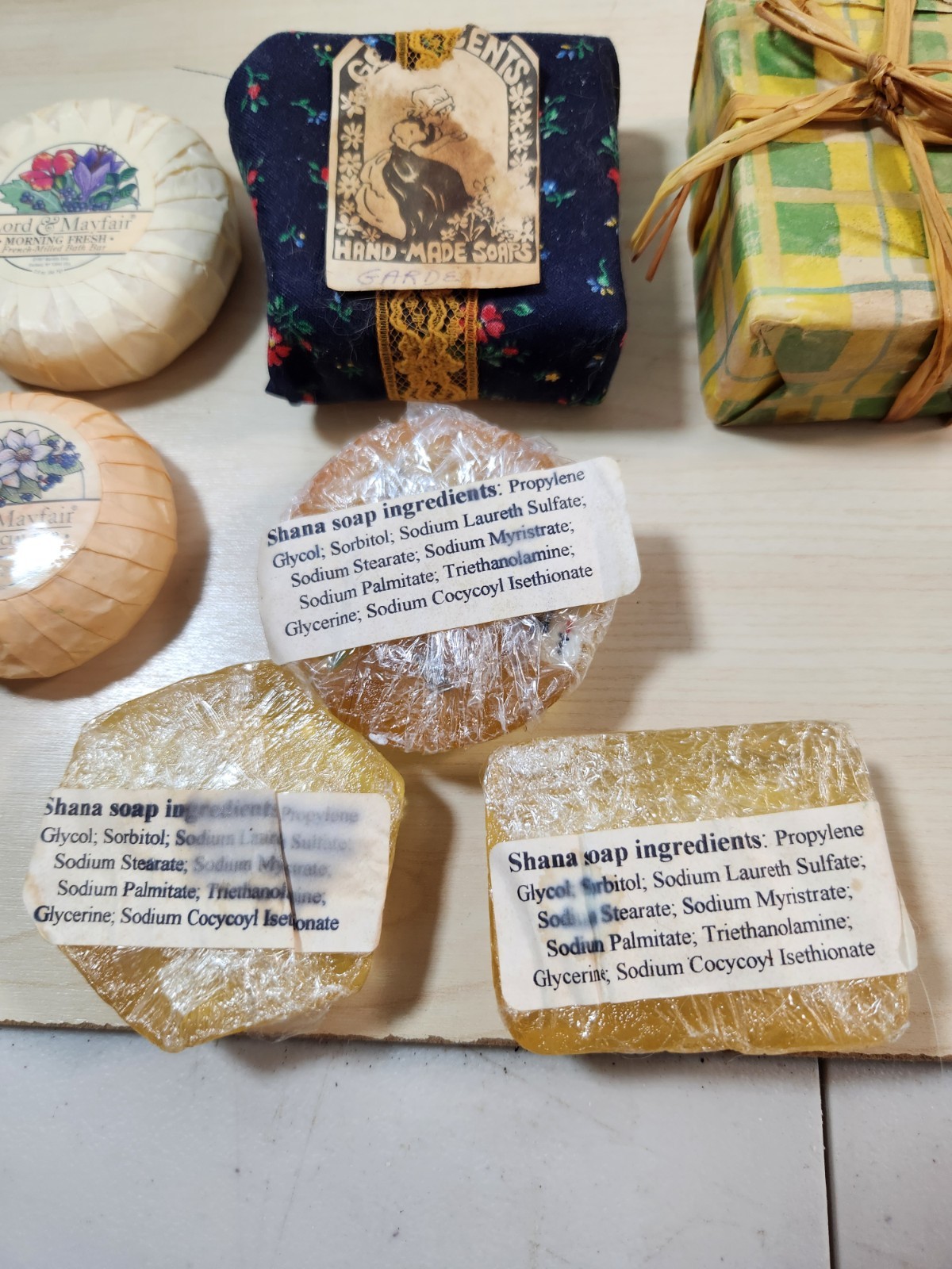 Vintage Handmade Bar Soap Lot 8pc Glycerin & Regular Multi Scent Farmhouse Decor