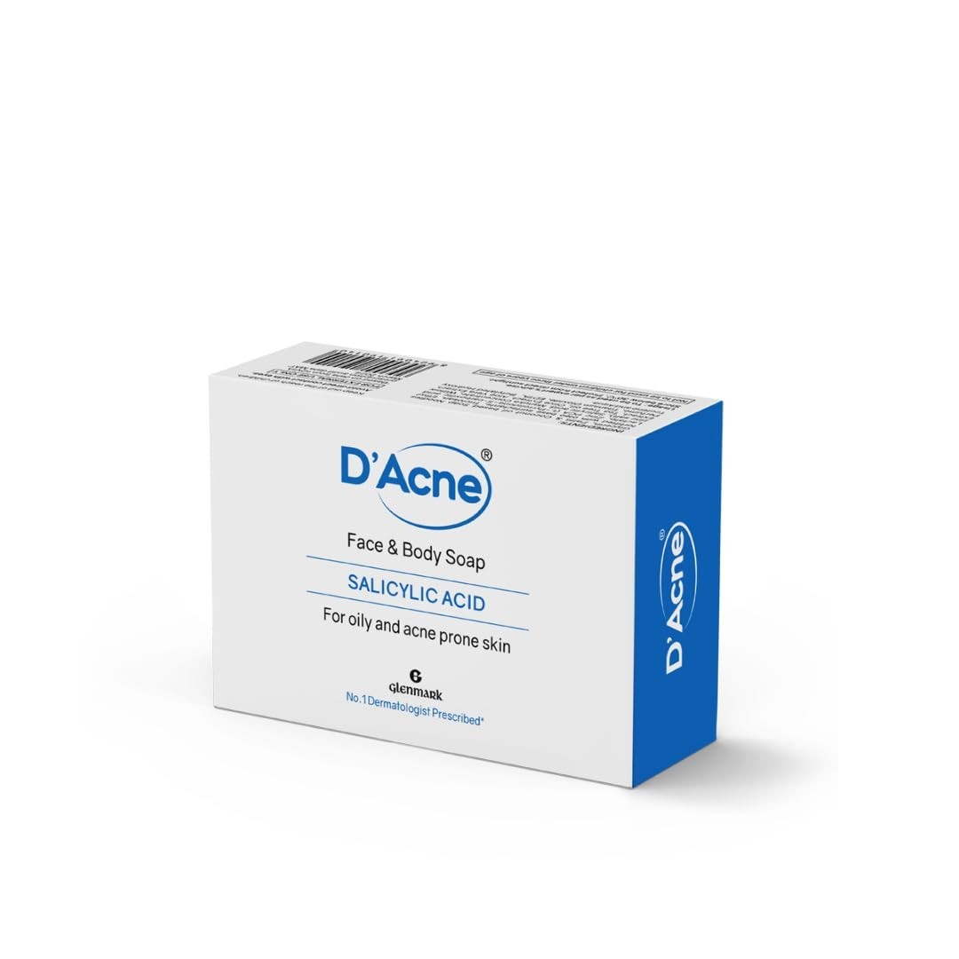 D’Acne Soap 75g Acne Face & Body Soap Controls Oily Skin Reduces Sebum Pack of 2