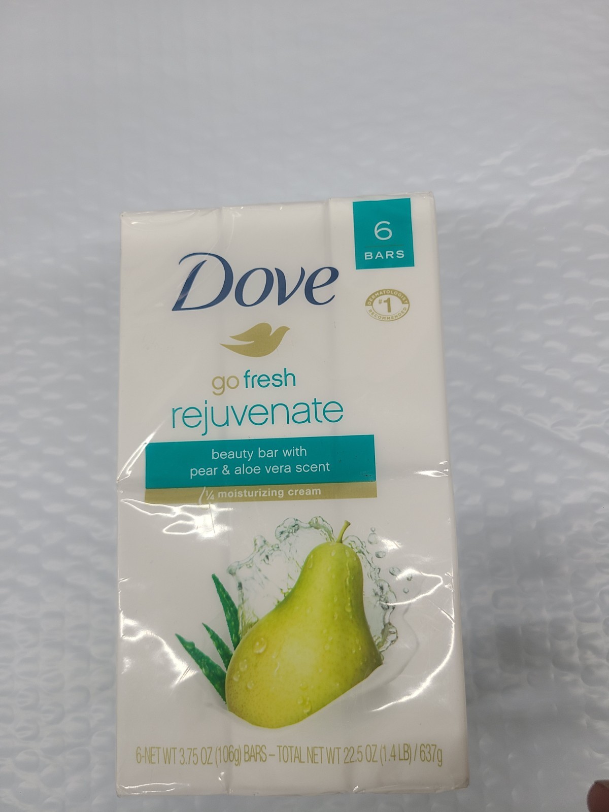 Dove Go Fresh Rejuvenate Beauty Bar Soap Pear and Aloe Vera 6 BAR 3.75 OZ NEW