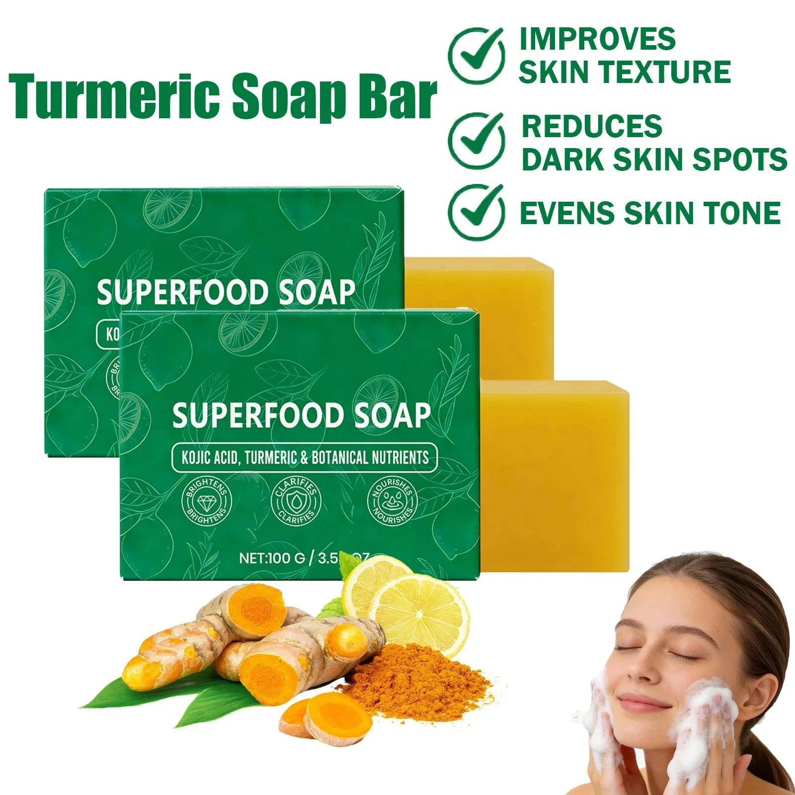 Stem And Soul Superfood Soap, Upgraded Stem & Soul Turmeric Lemon SoapBar