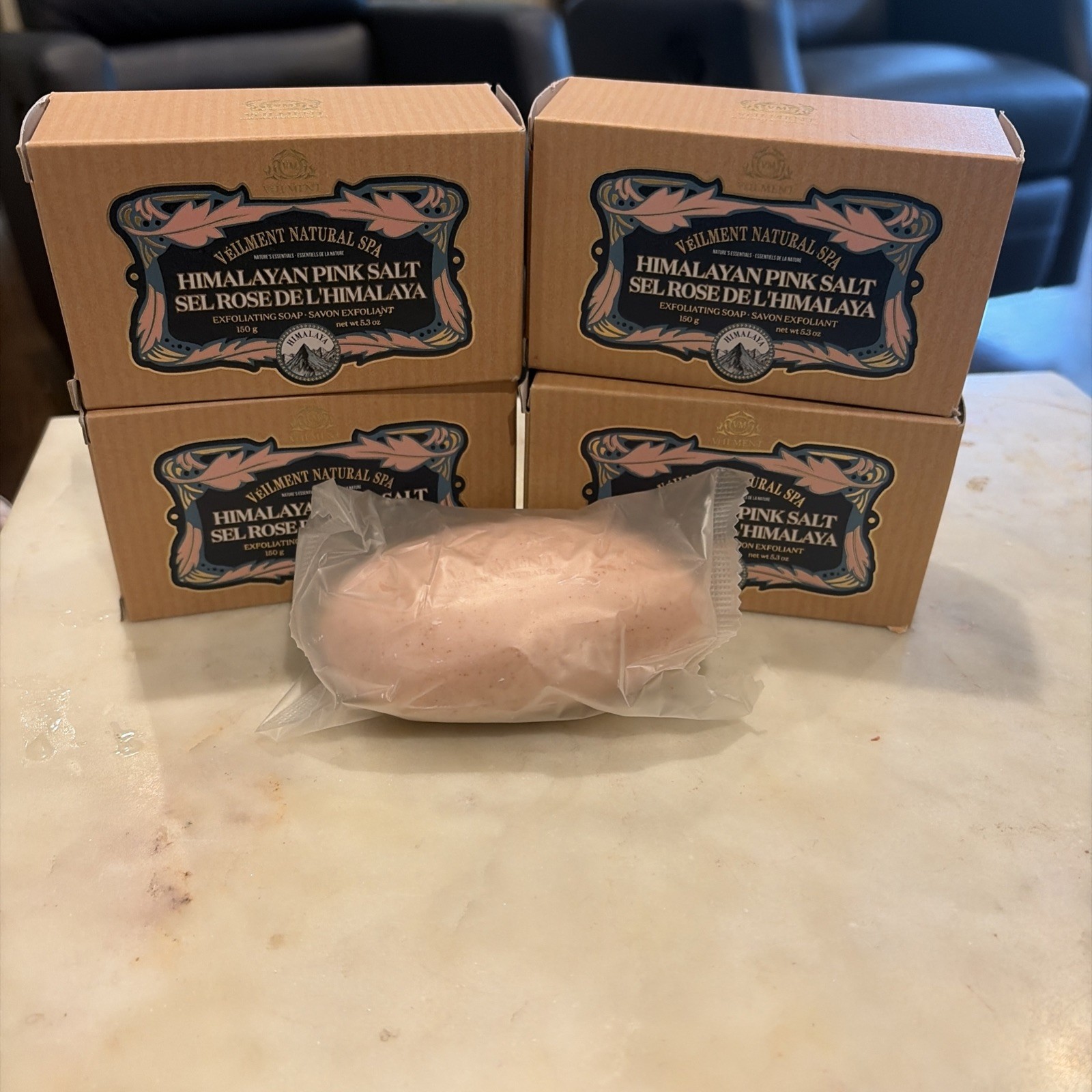 AVON Veilment Natural Spa Himalayan Pink Salt Exfoliating Soap 5.3 oz Lot Of 5