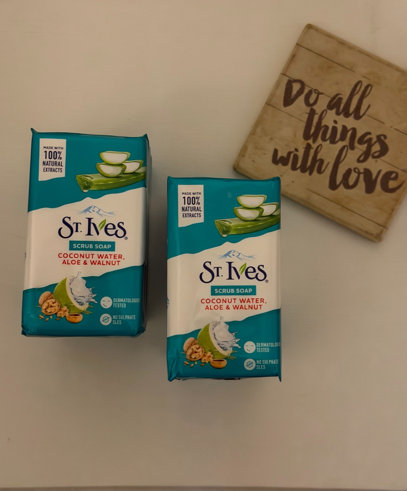 St. Ives’ Scrub Bar Soap with Coconut Water, Aloe, and Walnut 2 (4 Pack) 8 Bars