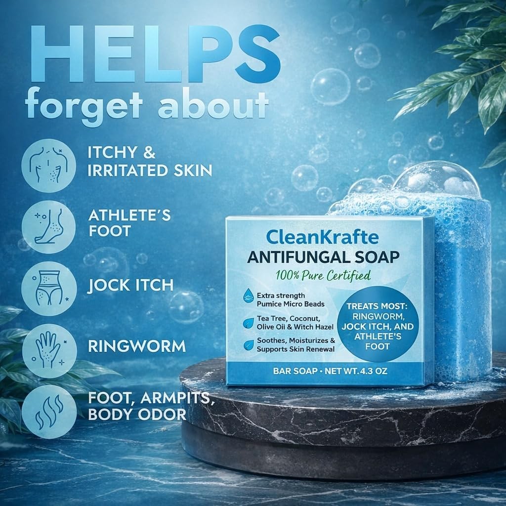 Antifungal Bar Soap | Jock Itch, Ringworm, Athlete’s Foot, Skin Fungus