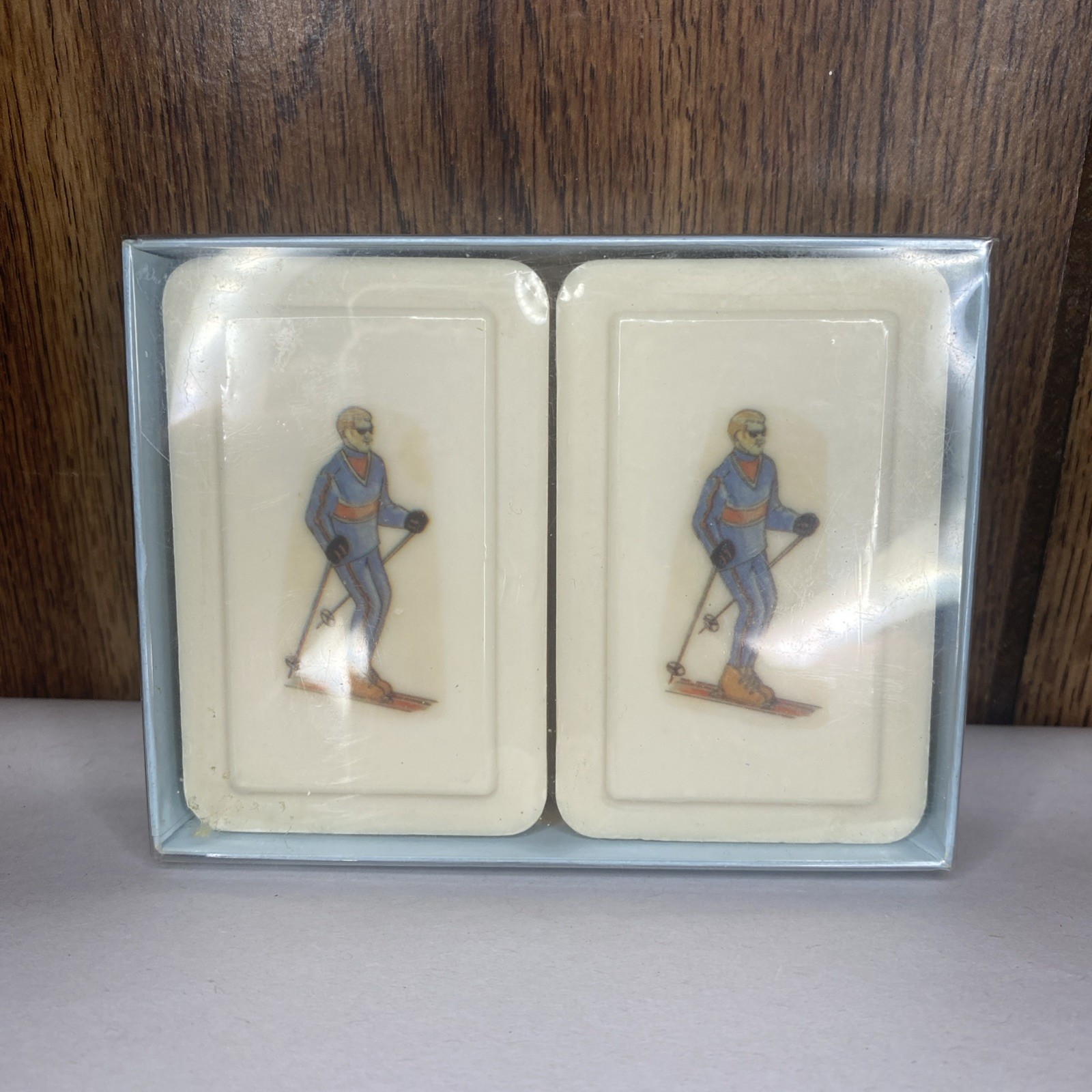Vintage Katherine Gray, Inc. New French-milled Boxed Soap Duo Set Skiers