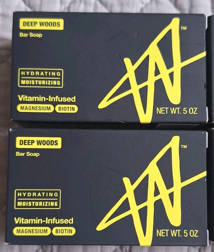 Lot Of 4 New W by Jake Paul Hydrating Moisturizing Soap Bar Deep Woods 5 oz Each
