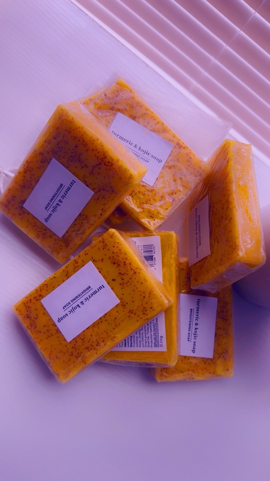 7 bar Turmeric & Kojic Brightening Soap Bar Speckled Rectangular Multipack 100g