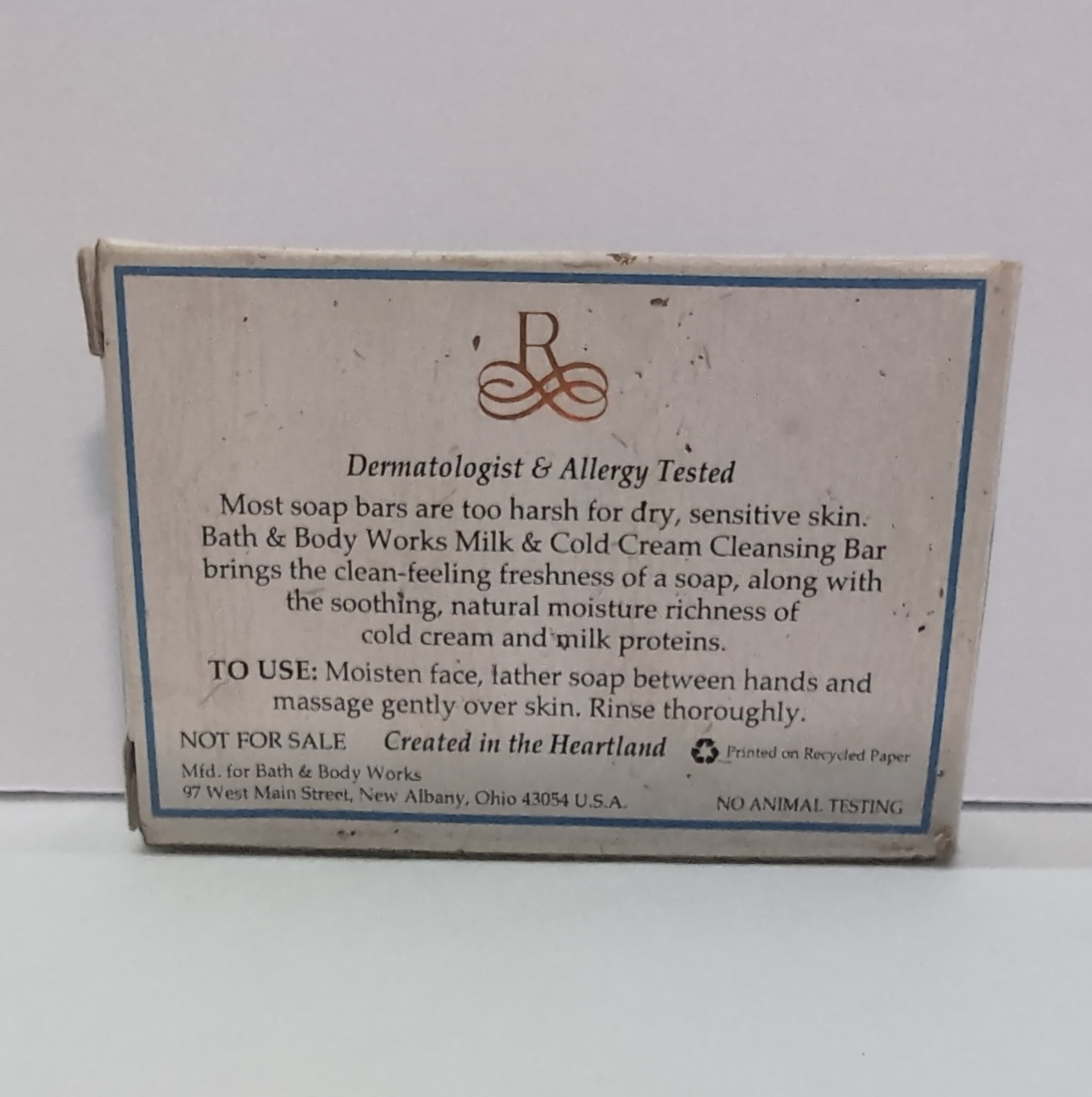 Vintage Bath and Body Works 1.5oz Cleansing Soap Bar Milk & Cold Cream New