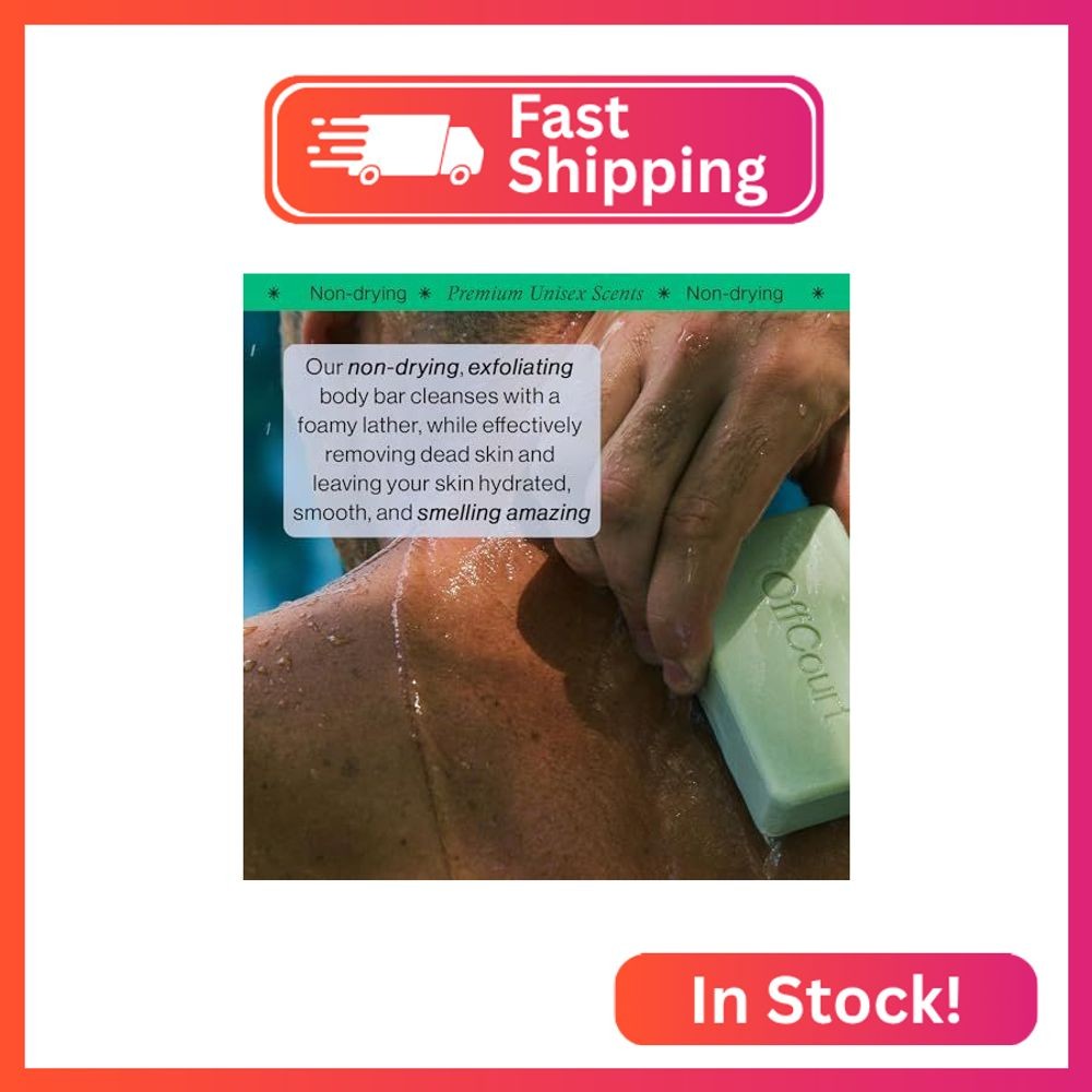 OffCourt Exfoliating Bar Soap – Whole Body, Deep Cleansing and Hydrating Soap fo