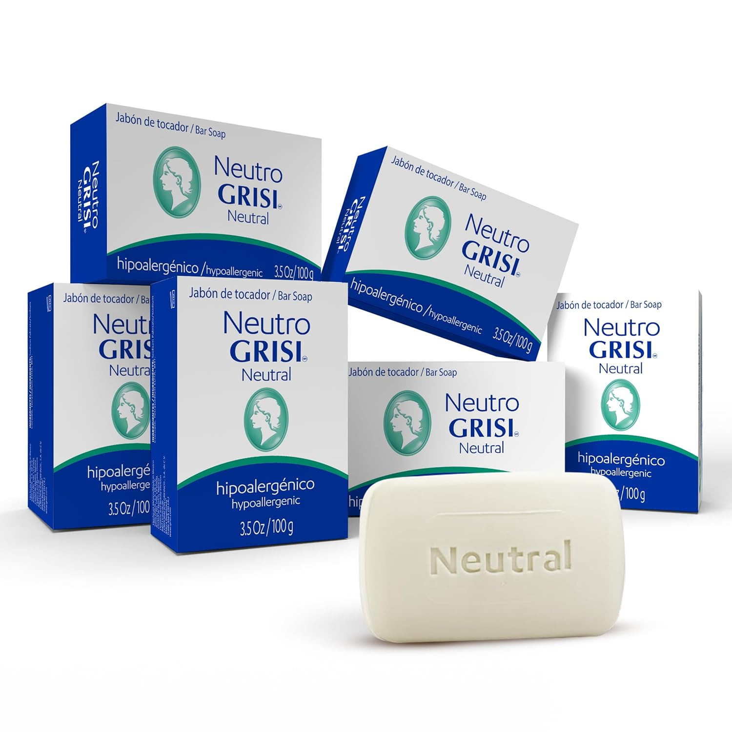 Grisi Neutral, Cleansing and Hypoallergenic Soap – 6 Pack