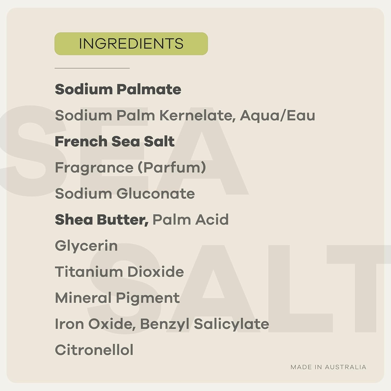 Eco-Friendly Sea Salt Soap with Ocean Minerals & Shea Butter, 6.6oz Luxury Bar