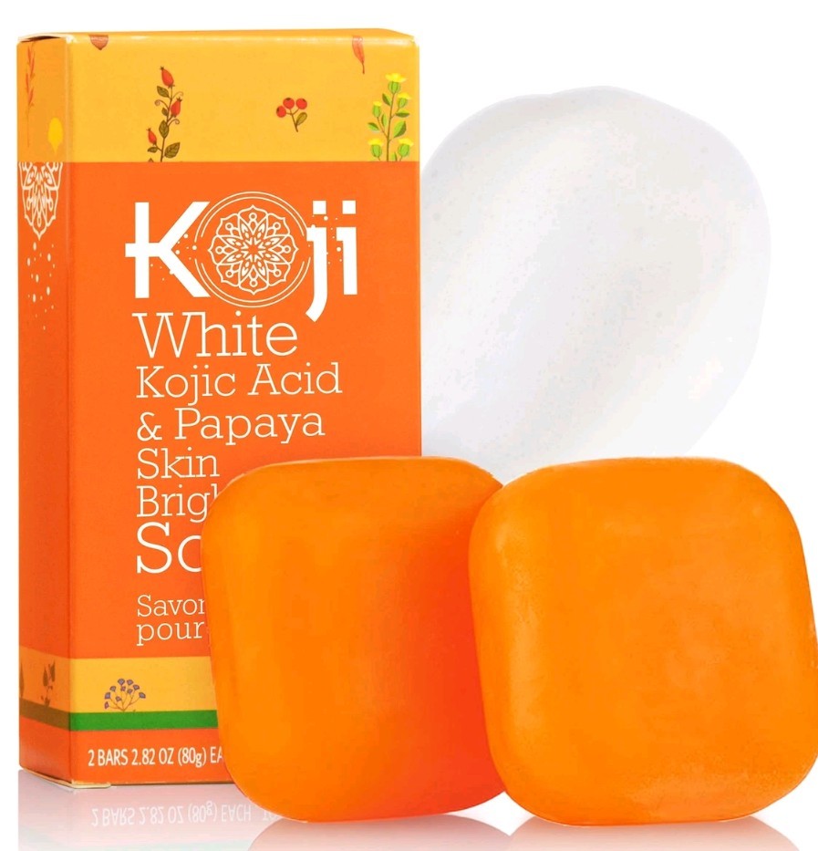 Lot Of 2 Kojic Acid & Papaya Skin Brightening Soap Exfoliating Facial Bar New