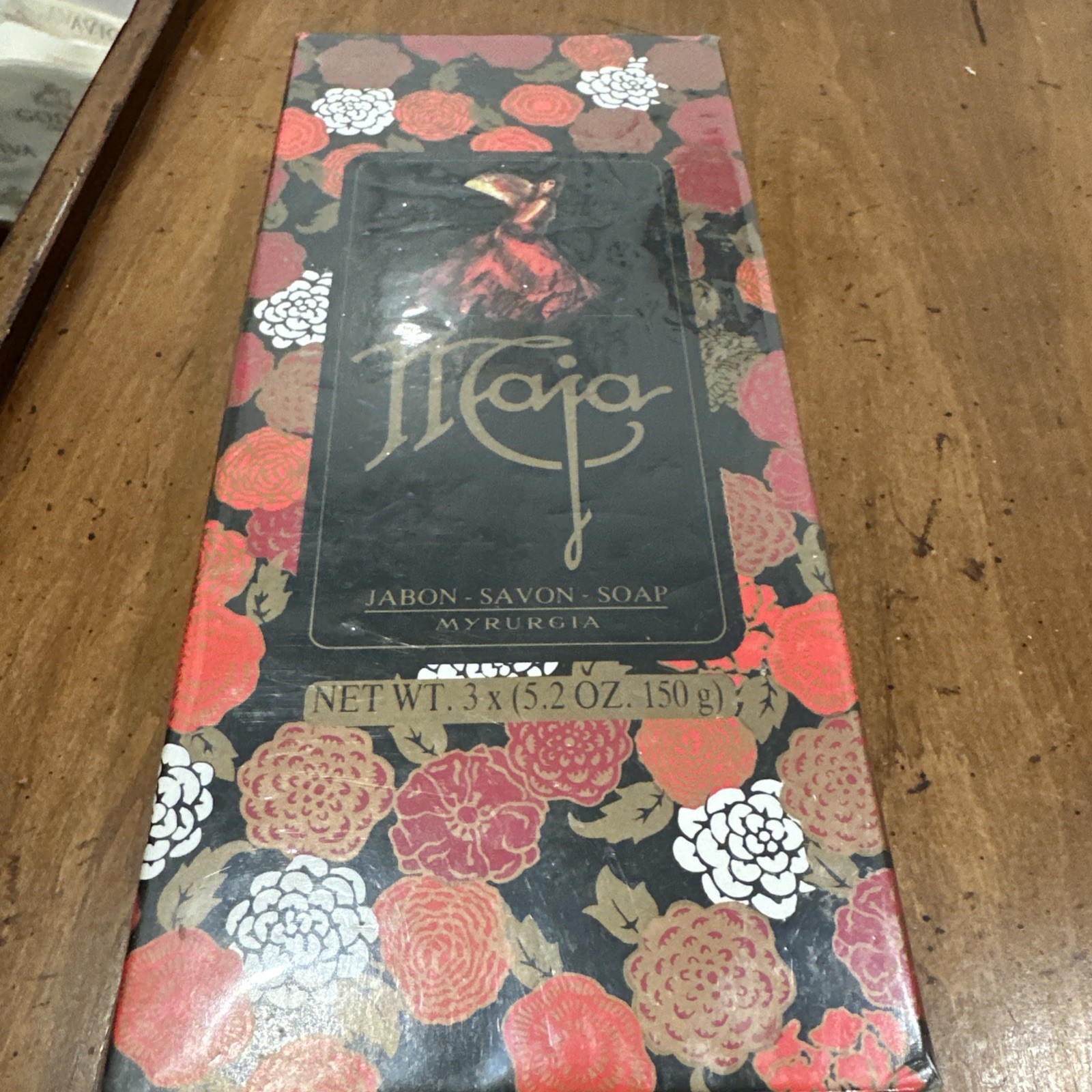 Vtg Maja Savon Myrurgia Complete Boxed Set of 3 Soap Bars 150 gr. 5.2 Oz Ea. New