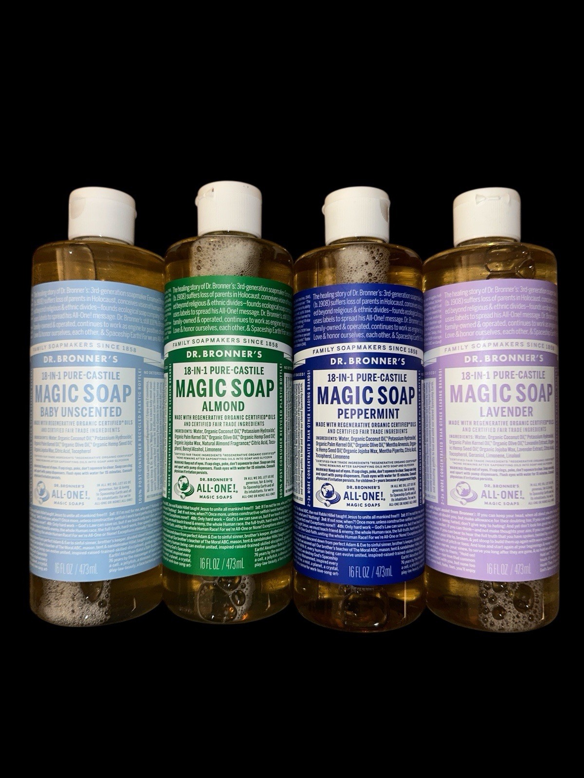 Dr Bronner’s 18-In-1 Hemp Pure-Castile Soap 16fl oz 473ml U -Choose New Sealed