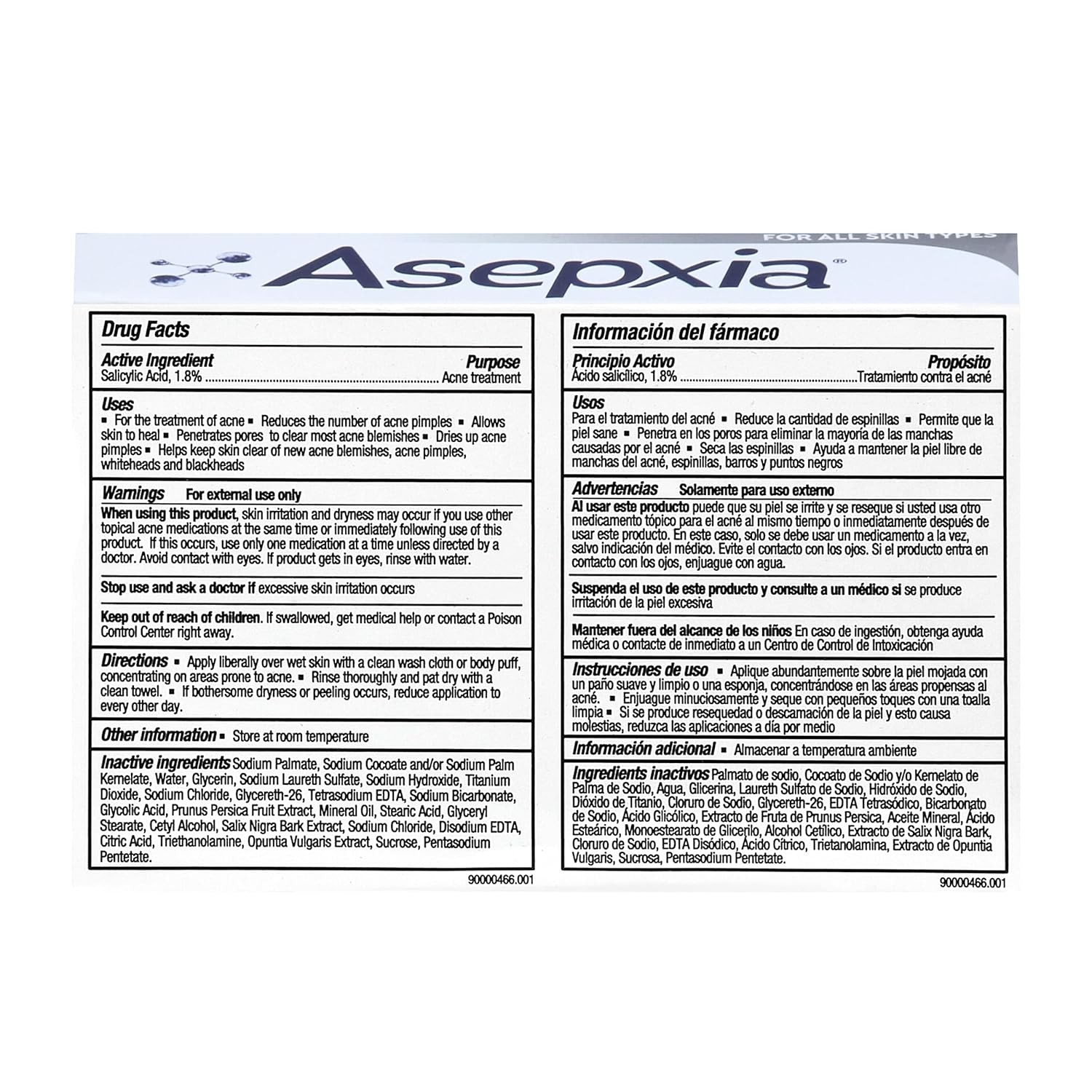 Asepxia w/ Baking Soda Acne Bar Soap Deep Pore Cleanser, 4oz (113g) (Pack of 6)