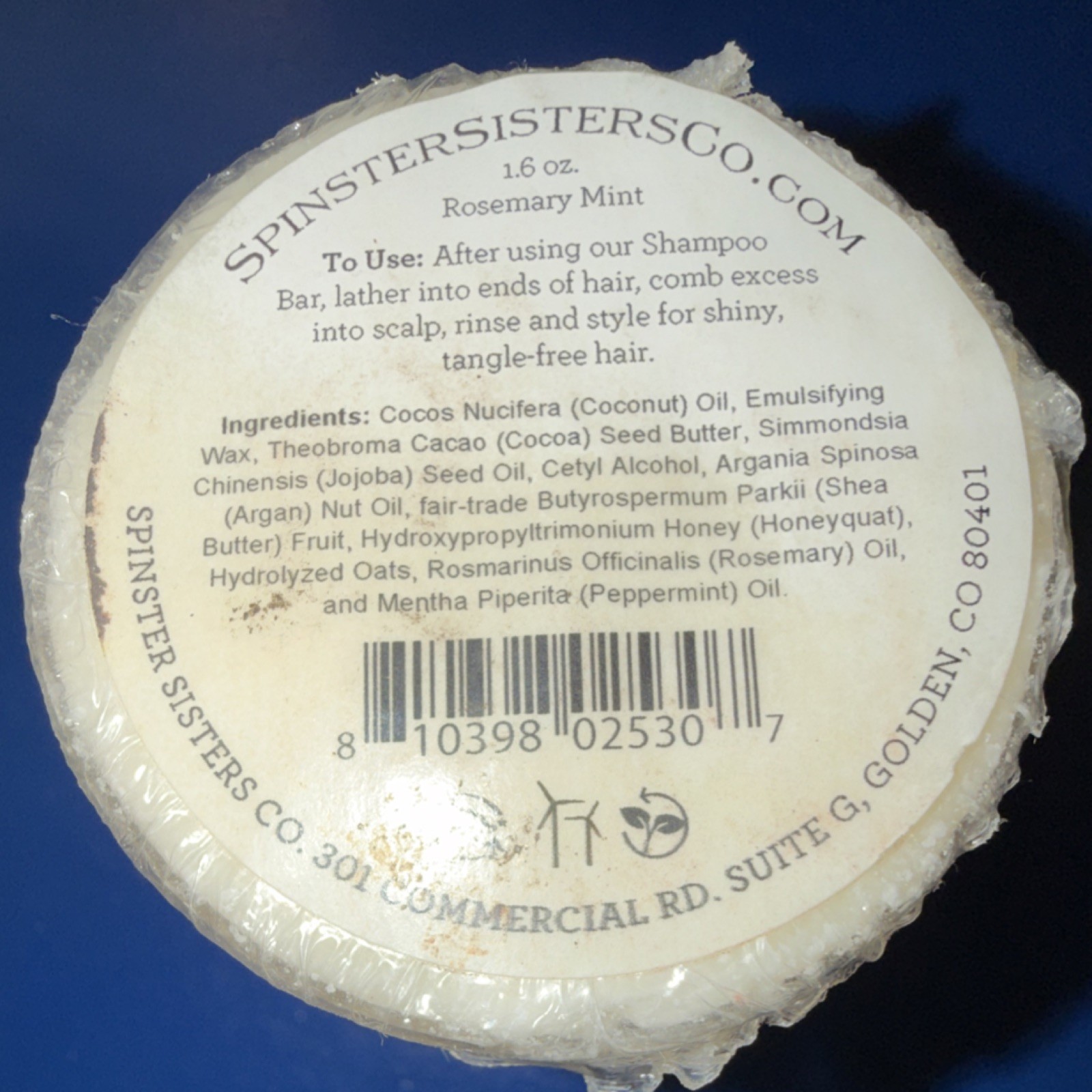 Spinster Sisters Sage Cedar Soap + Rosemary Mint Conditioner Bar Natural