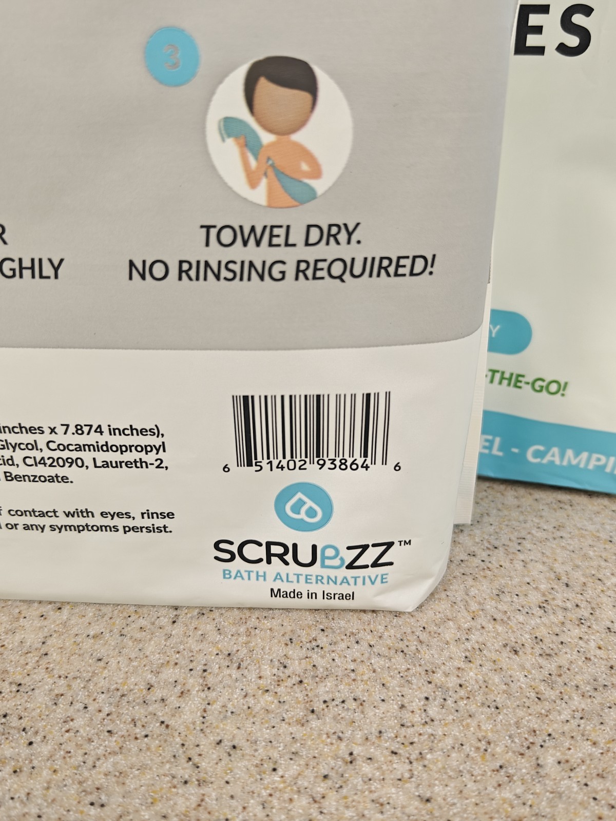 Lot of 2 Scrubzz Rinse Free Bath Sponges 25 Each Pack