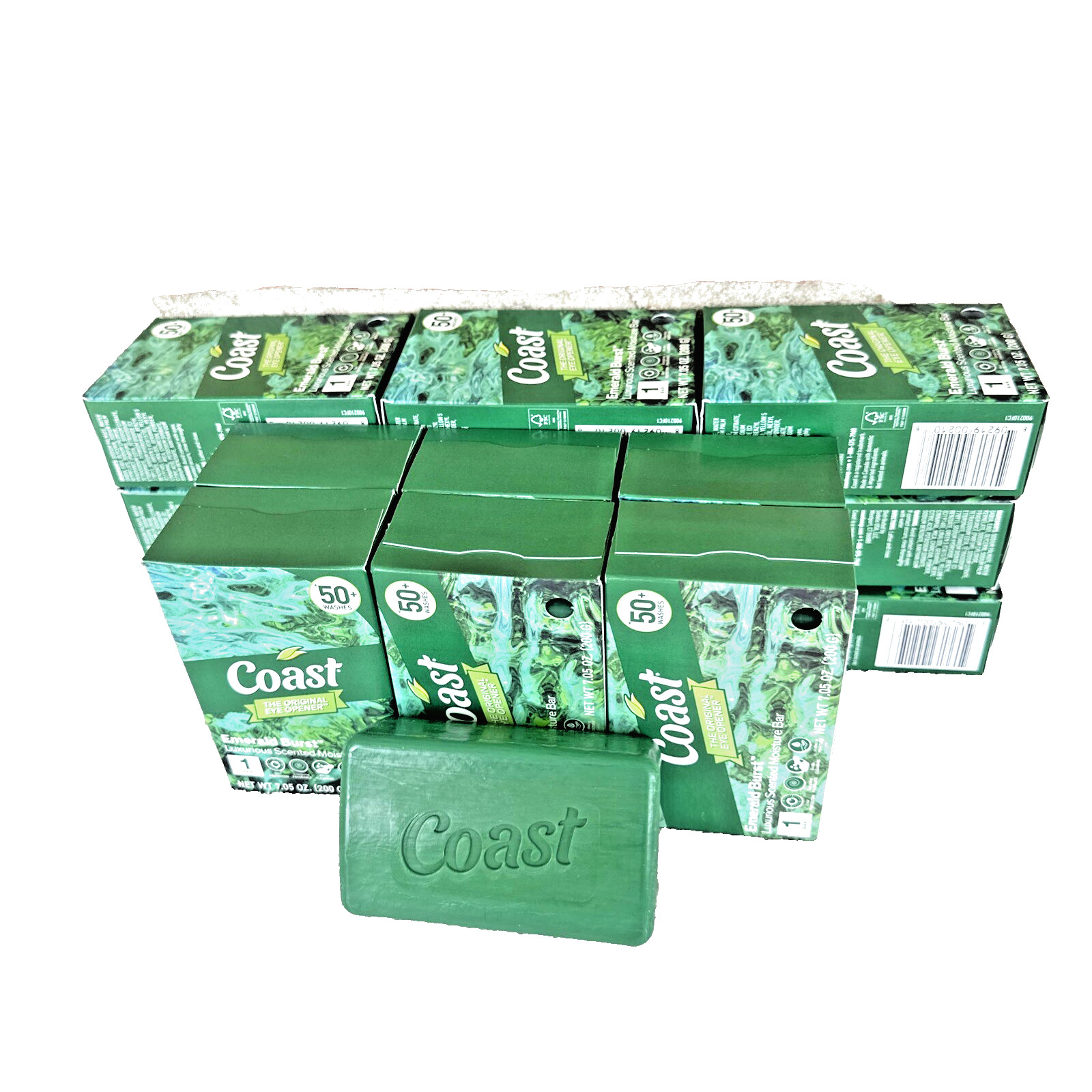Coast 18 Bars Soap Moisturizing Luxurious Emerald Burst Each Bar 7.05 Oz Jumbo18