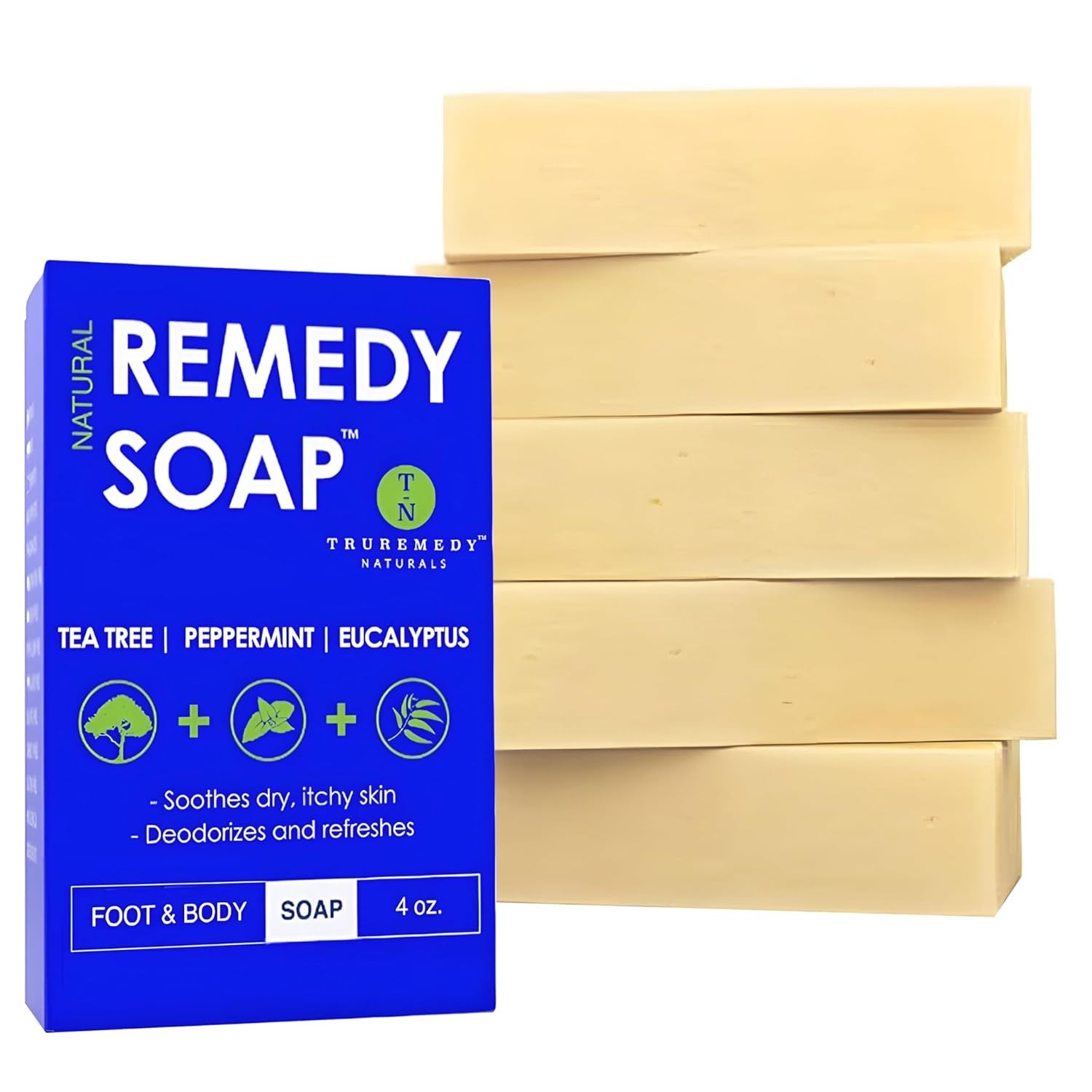 Tea Tree Oil Soap Bar 5-Pack – Peppermint & Eucalyptus Blend