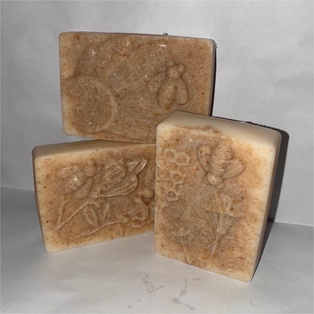 Oatmeal and rice Body Bar Soaps Beige Unisex for Body & Hands set of 3
