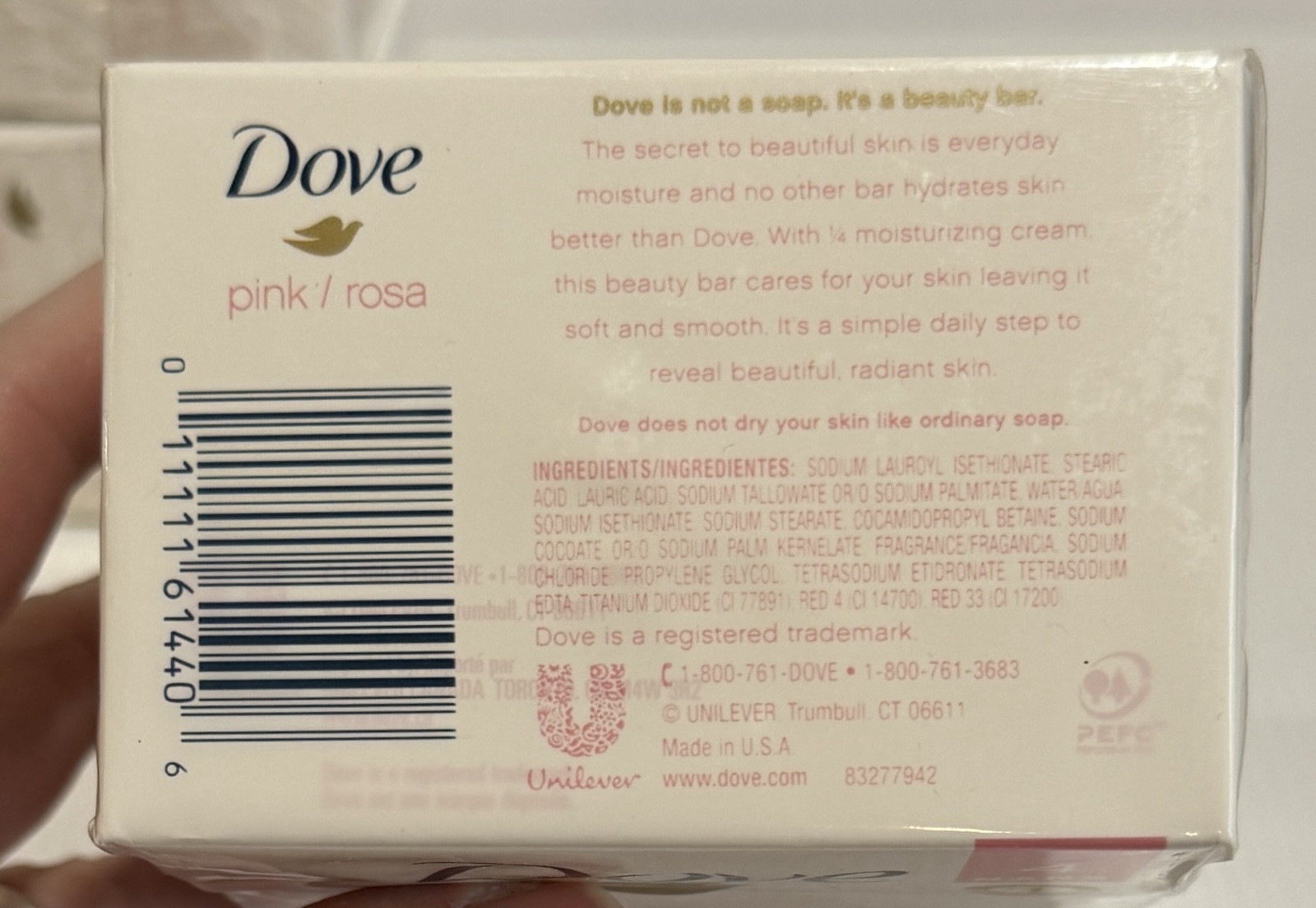 DOVE Beauty Bar Deep Hydration PINK 4 Oz. (113g) Each ~ Lot Of 12 NEW ~ SEALED