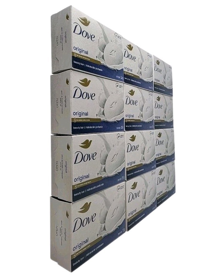 Dove Soap Bar Original White Moisturizing Cream Beauty 135g, 4.75 oz x 12 Pack
