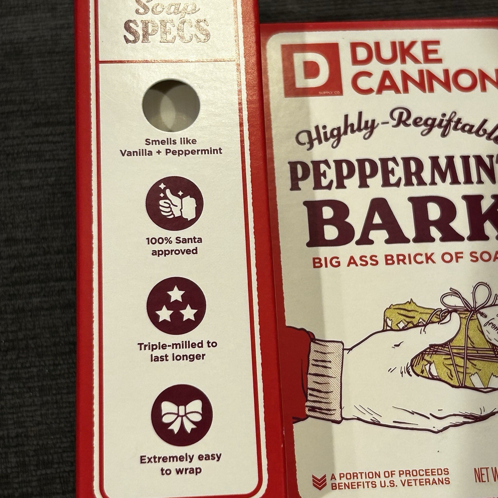 3 Duke Cannon Supply Co. Mens Peppermint Bark Soap 10 oz Bar Soap Limited Scent