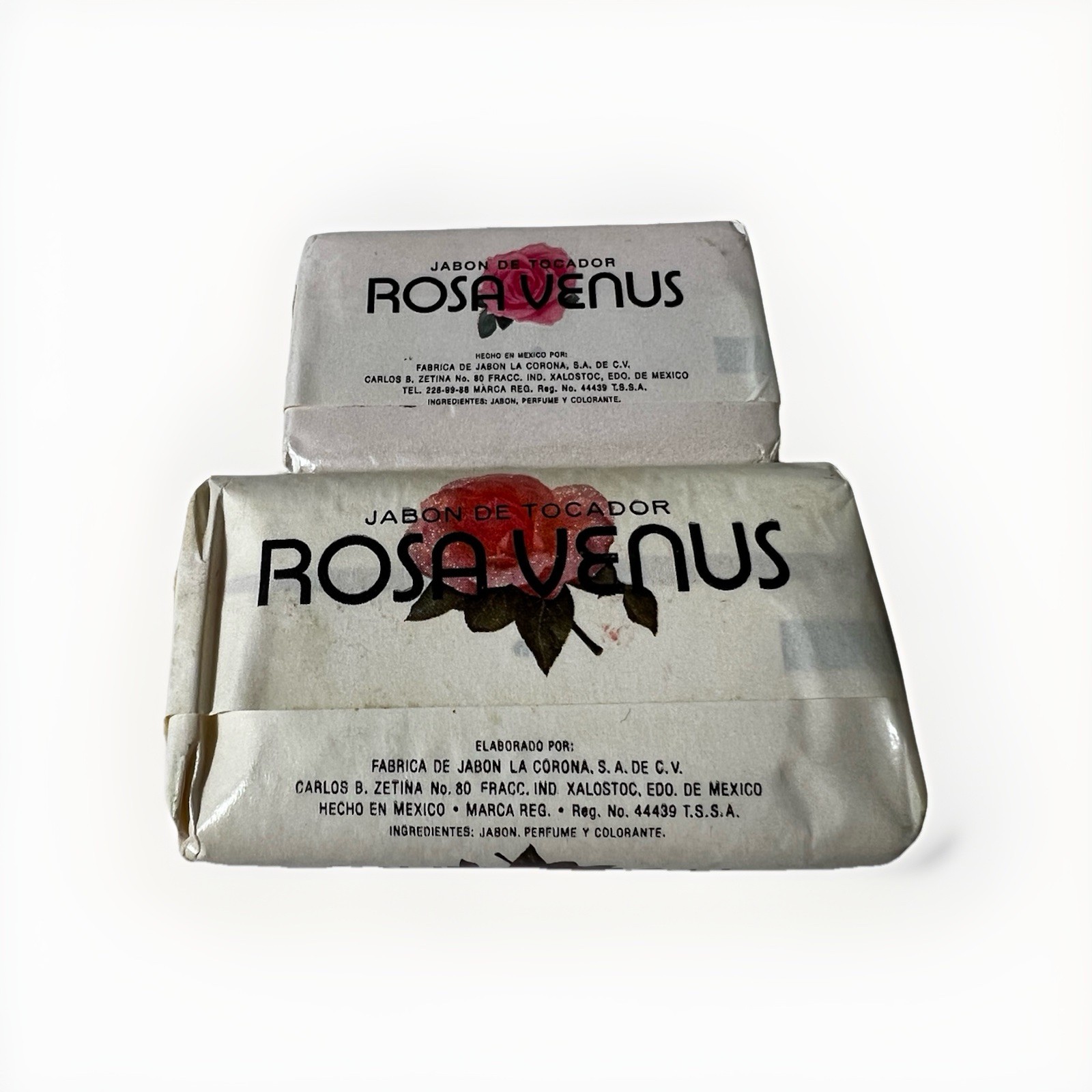 Vintage Rosa Venus BAR SOAP SPANISH MEXICO MADE 50g & 25g White Vanity Prop